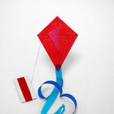 Dark Red Diamond Kite with postcard